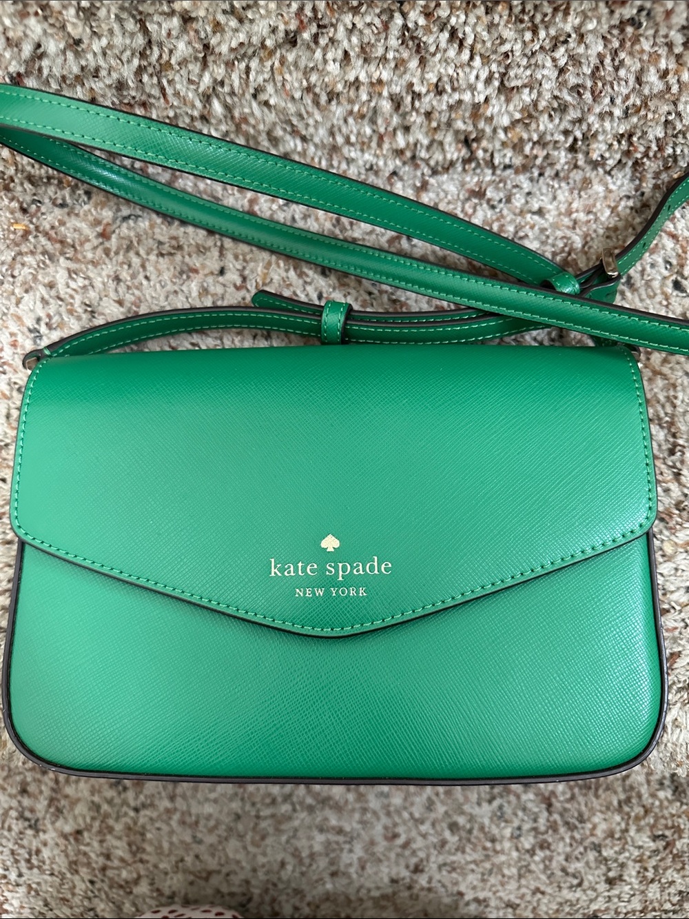 Kate Spade Kelly green leather crossbody bag
